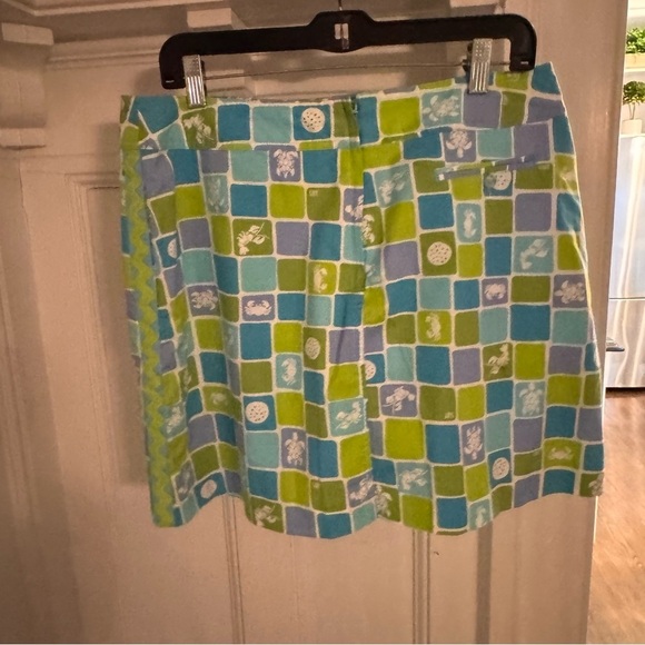LILLY PULITZER WOMEN’S SKORT SIZE 14 Green, Blue & Purple Beach Theme - Picture 9 of 12